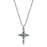 Silver-Tone Imitation Marcasite Cross Pendant Necklace