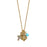 14K Gold-Dipped Crystal Turquoise Blue Cross Pendant Necklace