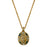 14K Gold-Dipped Crystal Blue Enamel Virgin Mary Pendant Necklace