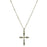 Silver-Tone Imitation Marcasite Cross Pendant Necklace