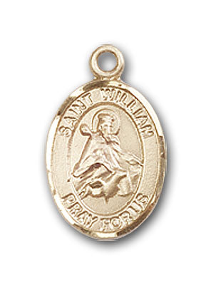14K Gold Saint William of Rochester Pendant
