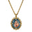 14K Gold-Dipped Crystal Blue Enamel Mary and Child Pendant Necklace