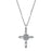 Silver-Tone Crystal Cross Pendant Necklace 18