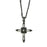 Black-Tone Black Crystal Cross Pendant Necklace