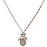 Mixed Metal Saint Christopher Medal and Charm Toggle Necklace
