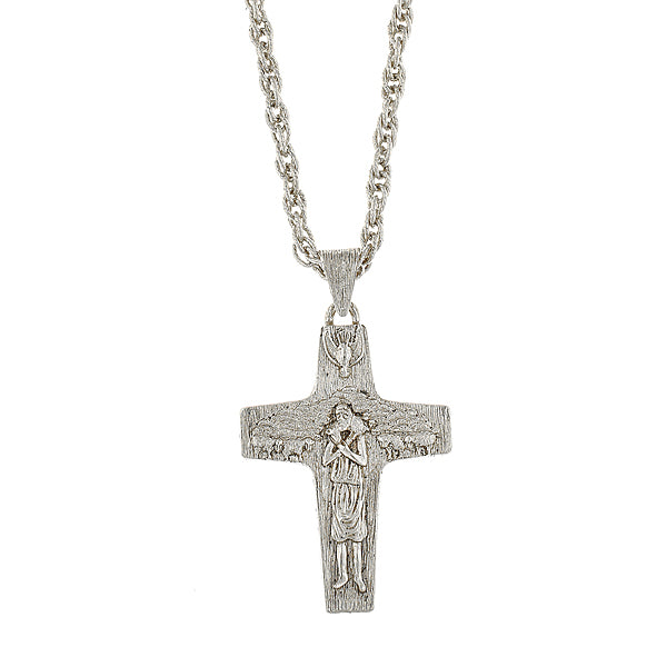 Silver-Tone Pope Francis Necklace