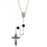 Silver-Tone Simulated Pearl Black Crystal and Black Enamel Chanel Rosary