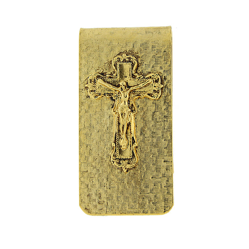 14K Gold-Dipped Crucifix Money Clip