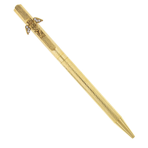 14K Gold-Dipped Crystal Angel Pen