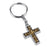 Silver-Tone and 14K Gold-Dipped Cross Key Fob