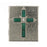 Silver-Tone Crystal and Green Cross Rosary Box
