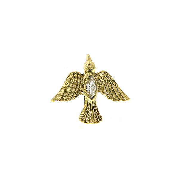 14K Gold-Dipped Crystal Holy Spirit Dove Tie Tack