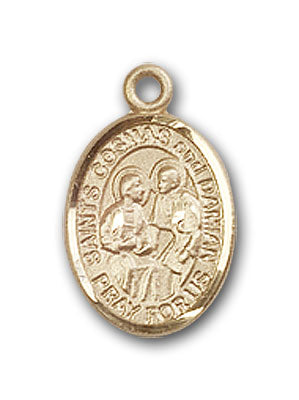 14K Gold Sts. Cosmas and Damian Pendant