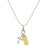 Silver-Tone Chain and 14K Gold-Dipped Peace Bar and Cross Charm Necklace