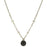 Silver-Tone Cross Chain Black Crystal Necklace