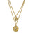 14K Gold-Dipped Angel and Cross Pendant Double Strand Necklace