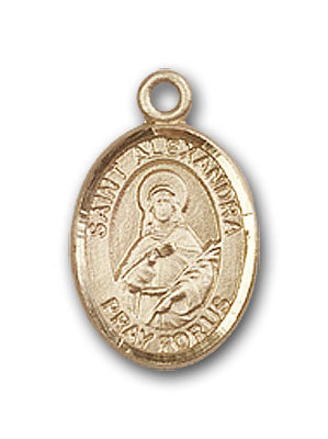 14K Gold Saint Alexandra Pendant