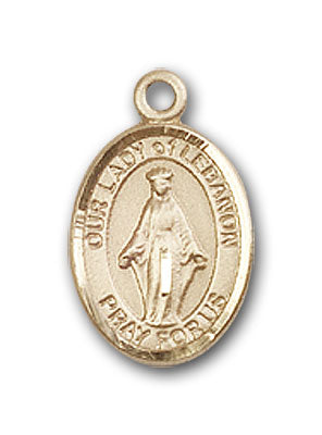 14K Gold OUR LADY of Lebanon Pendant