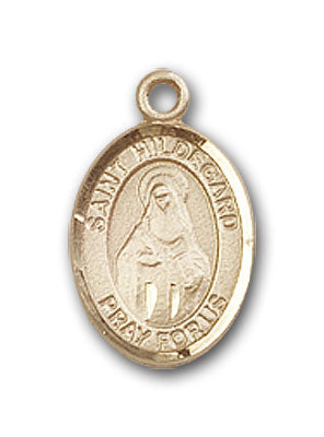 14K Gold Saint Hildegard Von Bingen Pendant