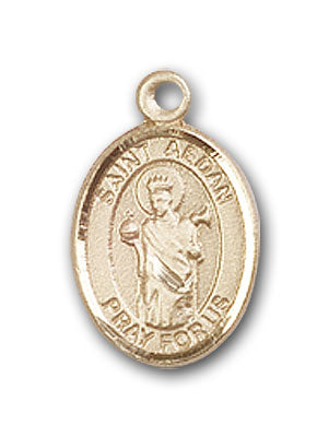 14K Gold Saint Aedan of Ferns Pendant
