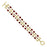 14K Gold-Dipped Red 3-Row Bead and Cross Toggle Bracelet