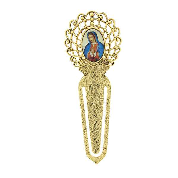 14K Gold-Dipped Praying Mary Decal Bookmark