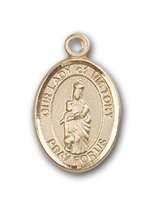 14K Gold OUR LADY of Victory Pendant
