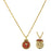 14K Gold-Dipped Red Enamel Enclosed Virgin Mary Lift Up Pendant Necklace