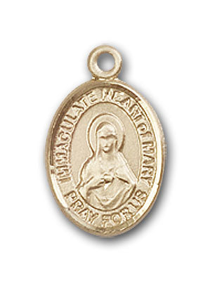 14K Gold Immaculate Heart of Mary Pendant
