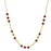 14K Gold-Dipped Red Beaded Cross Necklace