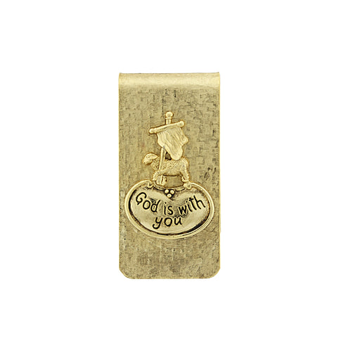 14K Gold-Dipped God Is With You Money Clip