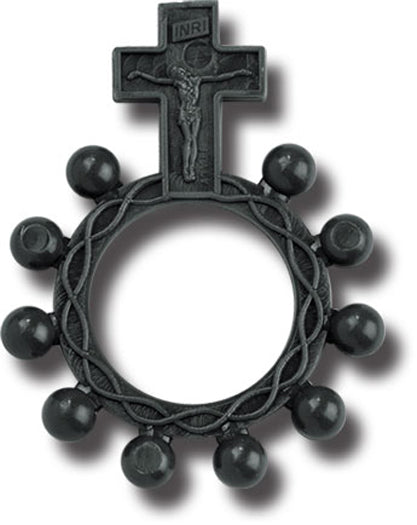 Plastic Black Rosary Ring