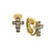Gold-Tone Crystal Cross Stud Clip Earrings