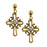 Gold-Tone Crystal Cross Drop Earrings