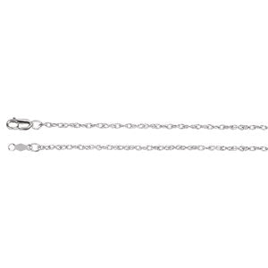 7-inch 1.5MM Rope Chain Bracelet with Lobster Clasp - 14K White Gold