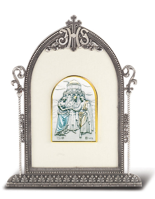 6 1/2-inch x 4 1/2-inch Antique Silver Frame w/Sterling Silver Wedding at Cana Image