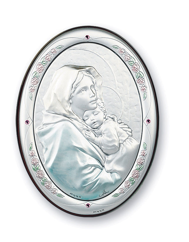 4-inch x 3-inch Sterling Silver Madonna of the Street Plaque