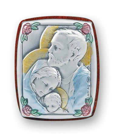 1 1/2-inch x 1 1/4-inch Sterling Silver Holy Family Plaque