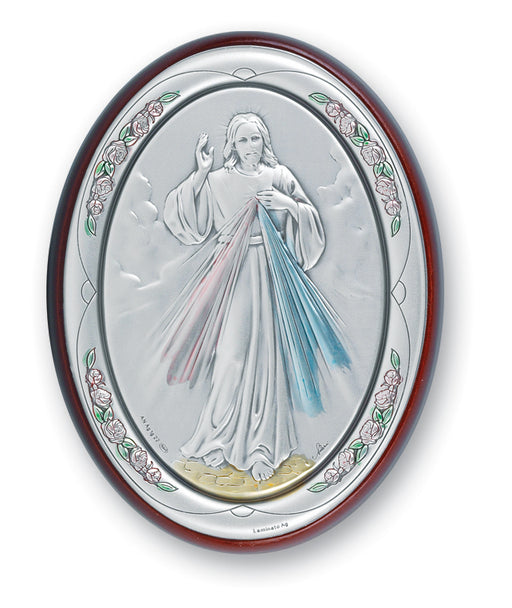 4 1/2-inch x 3 1/2-inch Sterling Silver Divine Mercy Plaque