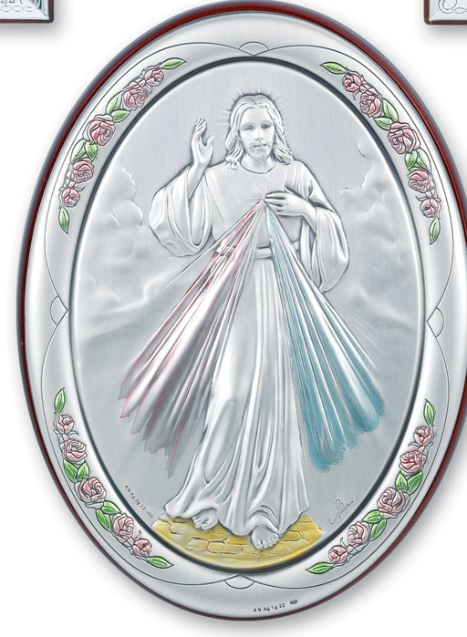 7-inch x 5-inch Sterling Silver Divine Mercy Plaque