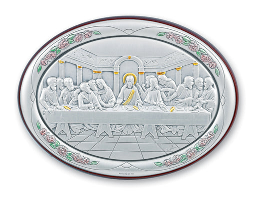 7-inch X 5-inch Sterling Silver Oval Last Supper Plaque