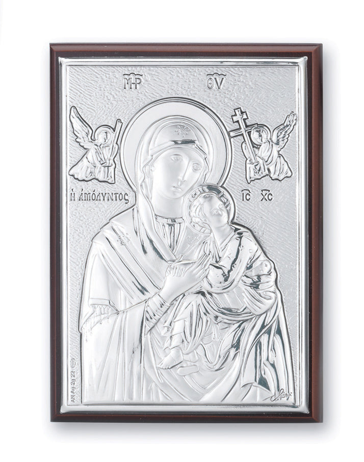 4 1/2-inch x 3-inch Sterling Silver Our Lady of Perpetual Help Plaque