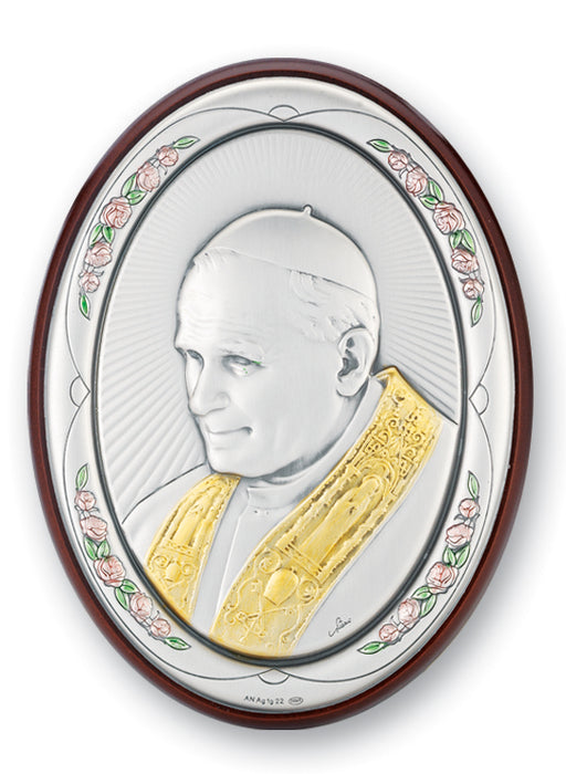 4-inch x 3-inch Sterling Silver Saint John Paul II Plaque