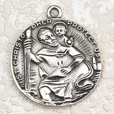 Antique Silver Saint Christopher 24/Card