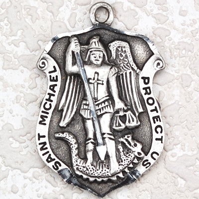 Antique Silver Saint Michael 24/Car-inch