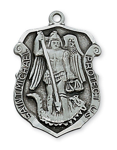 Antique Silver Saint Michael 24-inchCh&B
