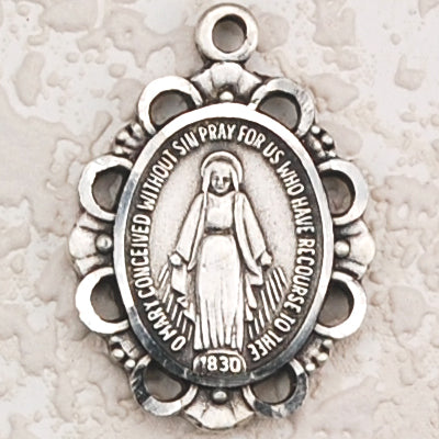 Antique Silver Miraculous with 18-inch Chain