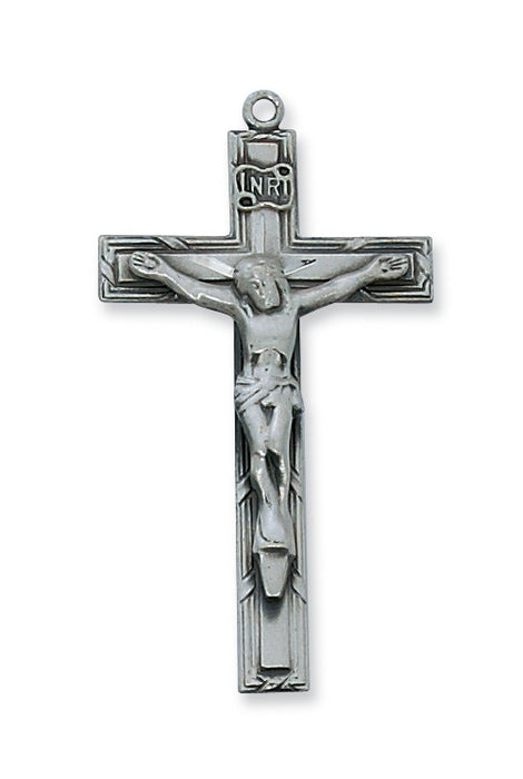 Antique Silver Crucifix with 24-inch Chain