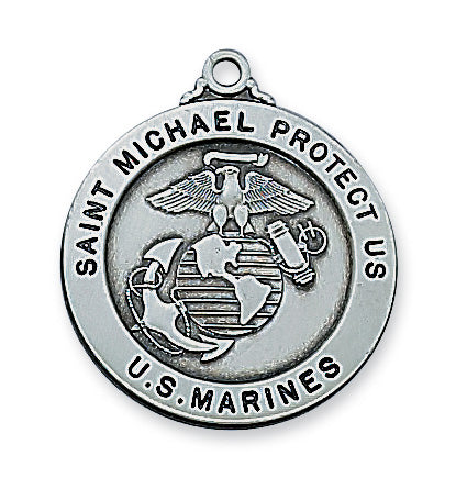 Antique Silver Marines with 24-inch Chain