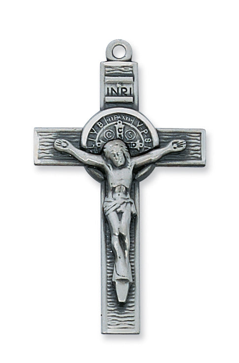 Antique Silver Saint Benedict 24-inchCh&
